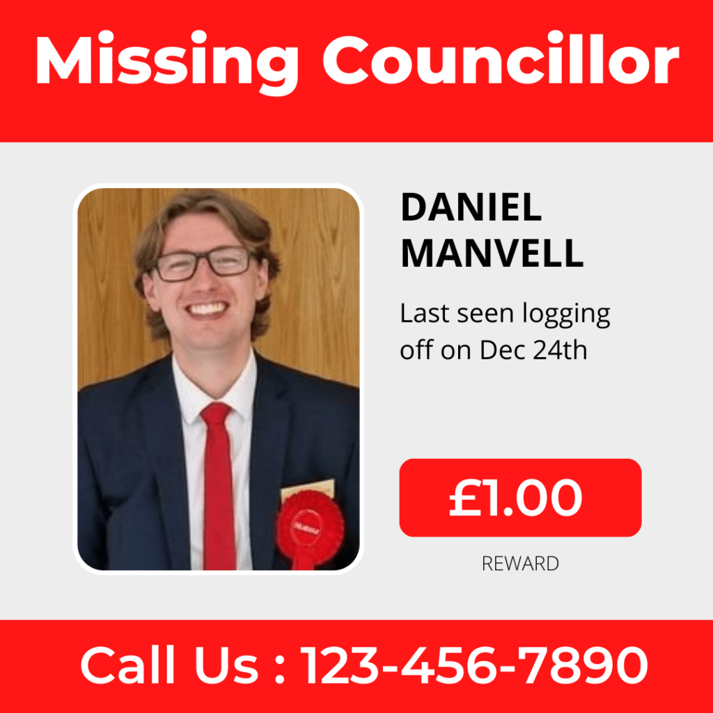 Instagram-style graphic accompanying the post’s commentary on Cllr Manvell’s response.